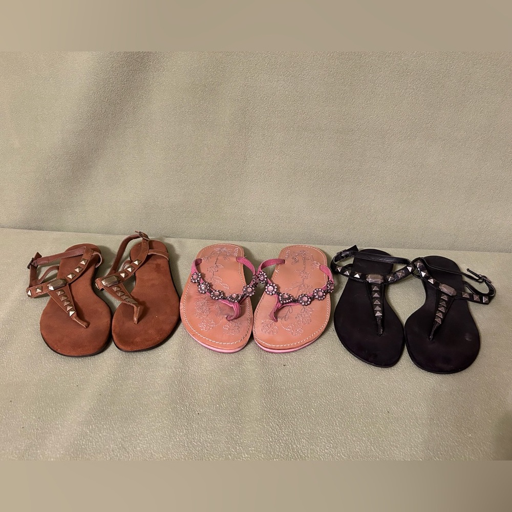 3 pairs of Sandals $15.00. Size 91/2.
